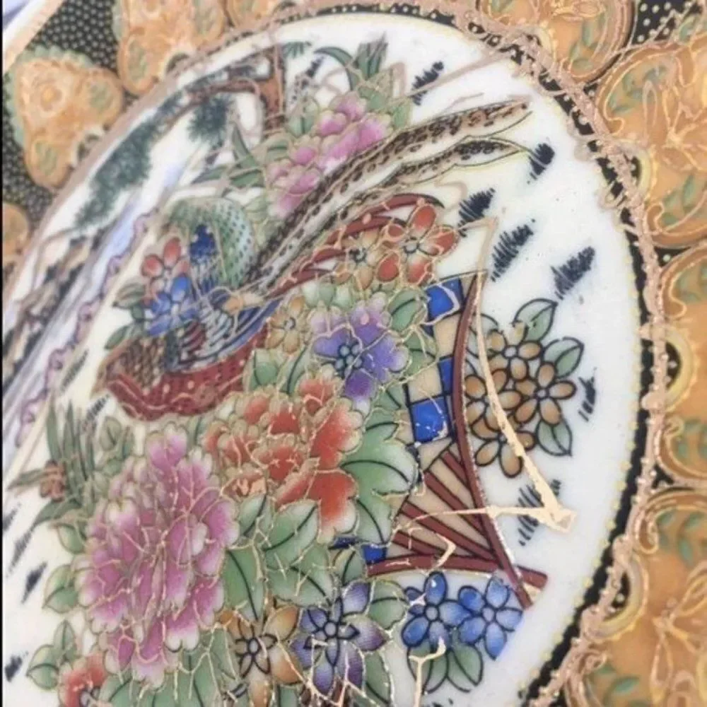 Vintage Japanese Decorative Plate Set Of 3